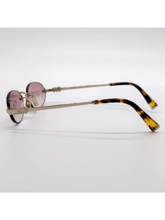 New Miu Miu MU A54S Sunglasses Oval Pink Gold MUA54S  ZVN70O main image 6